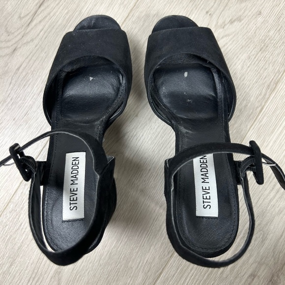 Steve Madden Trixie Black Platform Chunky Heels - Picture 5 of 6